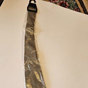 Gianni Versace Vintage Silk Tie - Navy & Gold Geometric New old stock